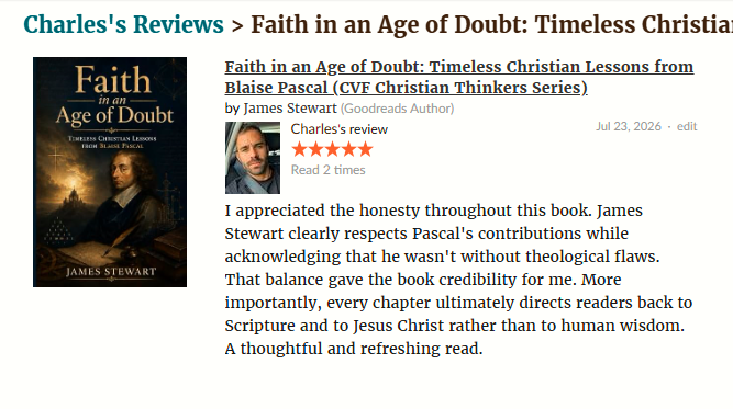 Five-star reader review by Charles for Faith in an Age of Doubt